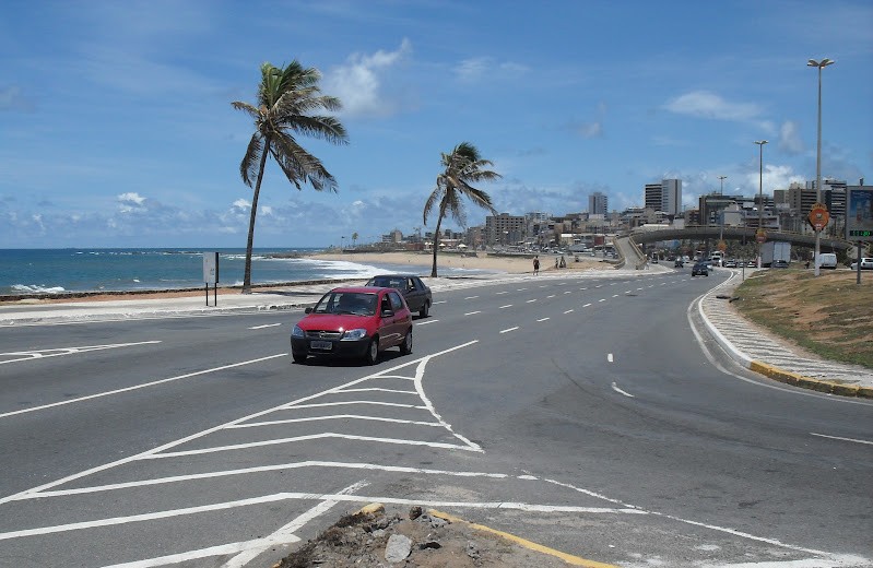 Orla marítima Bahia- Brasil, llegando al centro de Salvador